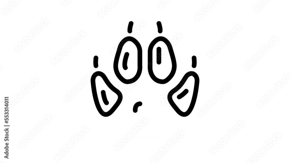 fox animal hoof print line icon animation fox animal hoof print line icon animation
