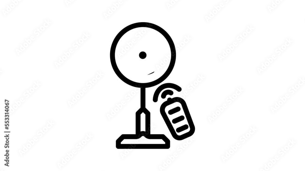fan with remote control line icon animation fan with remote control line icon animation