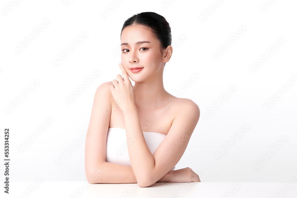 Beautiful young asian woman with clean fresh skin on white background, Face care, Facial treatment, Cosmetology, beauty and spa, Asian women portrait. Beautiful young asian woman with clean fresh skin on white background, Face care, Facial treatment, Cosmetology, beauty and spa, Asian women portrait.