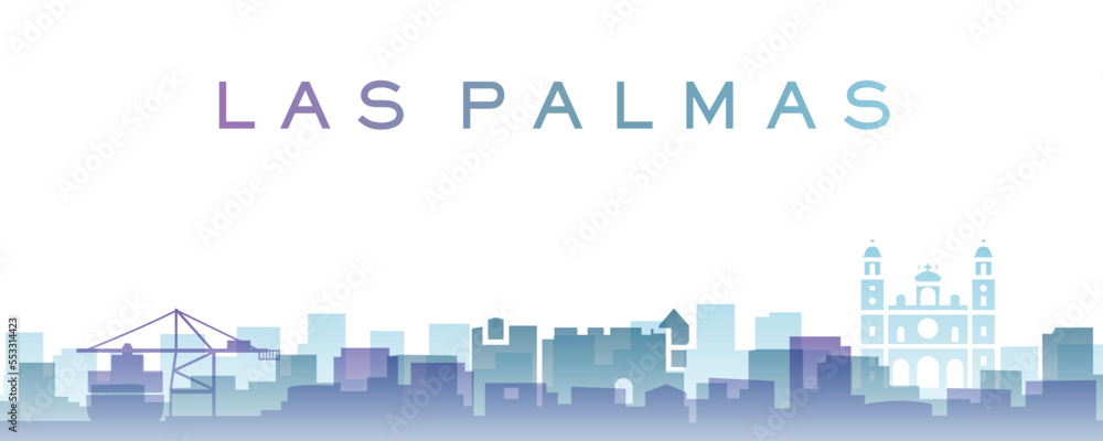 Las Palmas Transparent Layers Gradient Landmarks Skyline