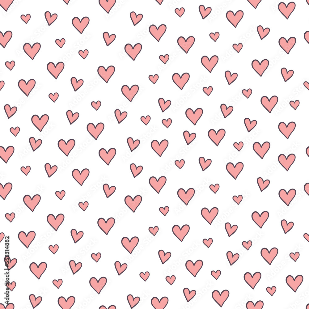 Small pink hearts seamless pattern for Valentines day gift Small pink hearts seamless pattern for Valentines day gift