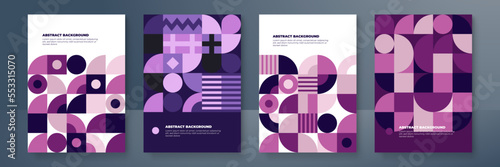 Trendy modern flat mosaic poster template