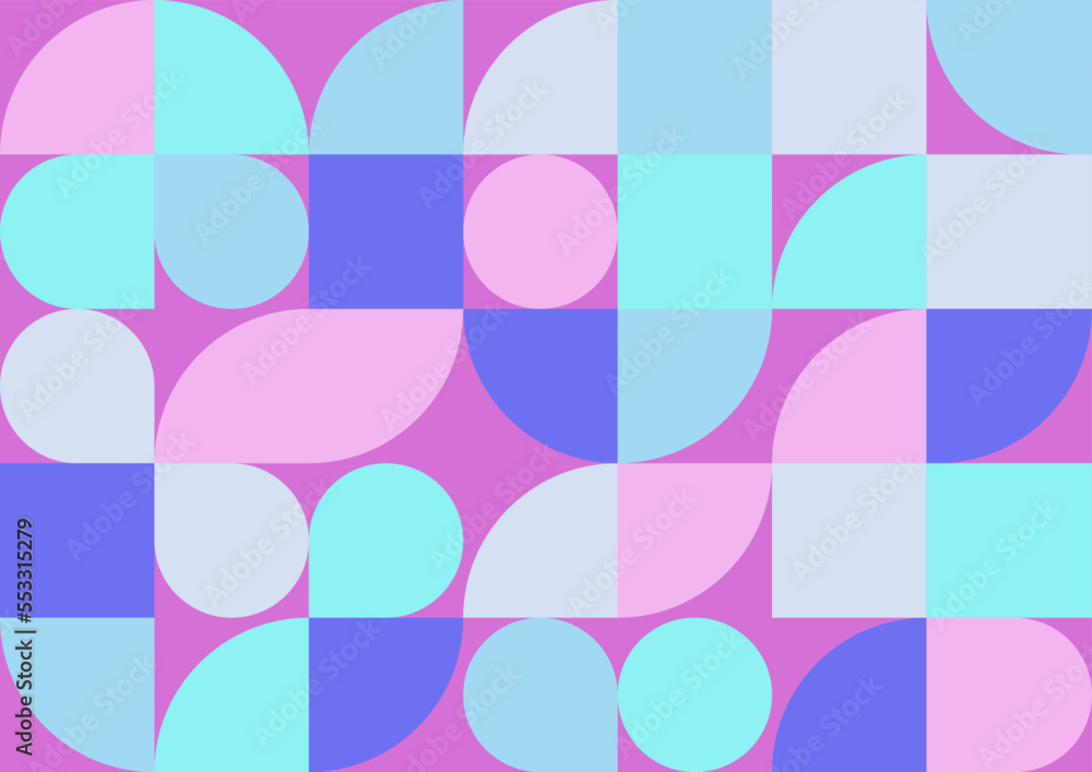 Abstract colorful flat mixed geometric mosaic template background with copy space for text. Vector illustration Abstract colorful flat mixed geometric mosaic template background with copy space for text. Vector illustration