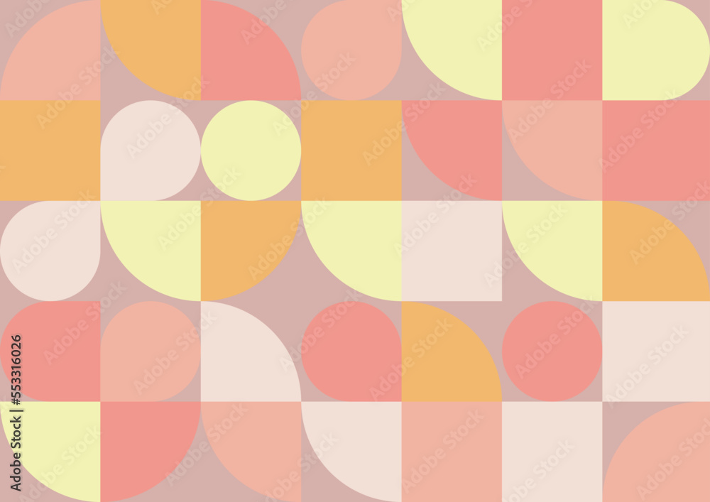 custom made wallpaper toronto digitalFlat geometric mosaic pattern vector background with retro abstract color or geometry prints of rectangles, squares and circles shape design