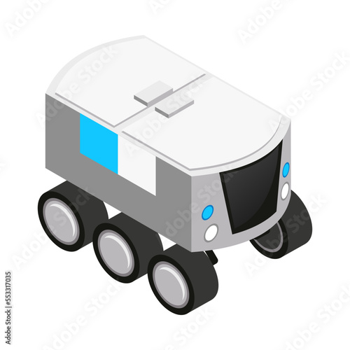 Futuristic Delivery Rover Composition