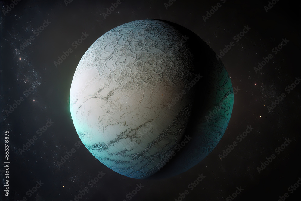 Obraz premium Frigid Exoplanet, A Place of Frozen Wonder.