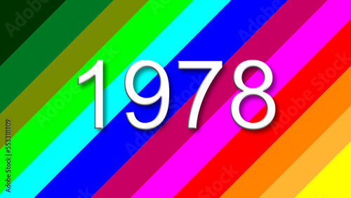 1978 colorful rainbow background year number