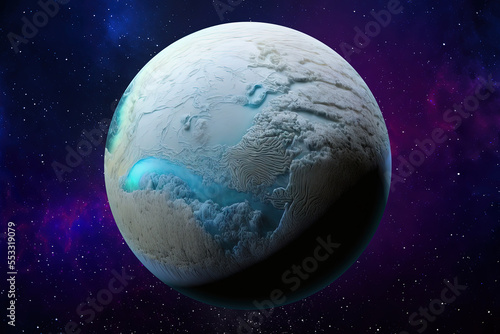 Glacial Exoplanet in the Void of Space.