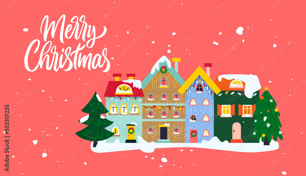 Merry Christmas Web Banner. Vector Illustration of Seasonal Greetings. Holiday Celebration. Merry Christmas Web Banner. Vector Illustration of Seasonal Greetings. Holiday Celebration.