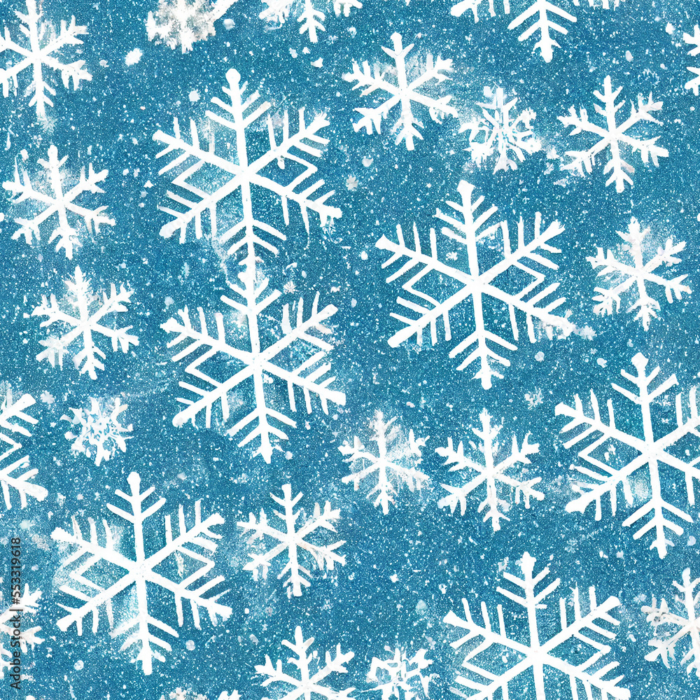 Fototapeta premium Seamless Snowflakes Christmas Patterns 