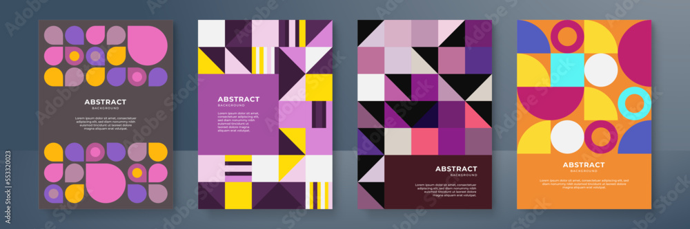 Geometric mosaic design poster with business corporate cover concept
