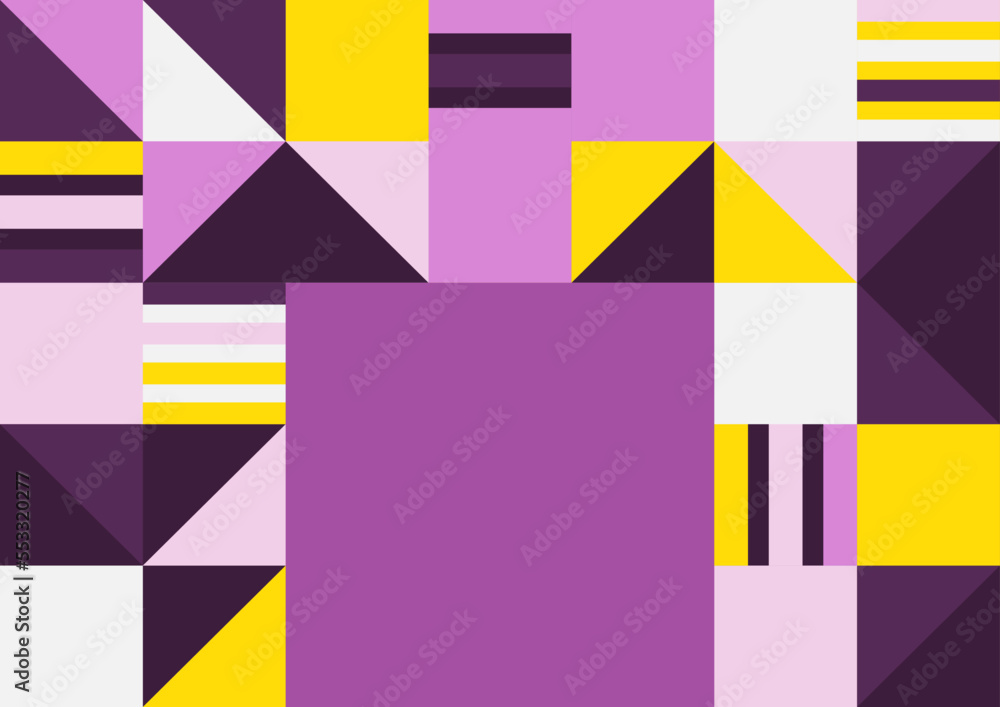 Abstract bauhaus colorful background. Modern geometric pattern. Vector illustration creative hipster retro wallpaper for design