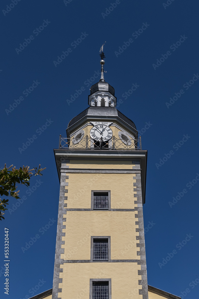 Neander Church (Neanderkirche) is a Protestant church in the center of Dusseldorf, the Altstadt. The building in early Baroque style was completed in 1684. DUSSELDORF, GERMANY.