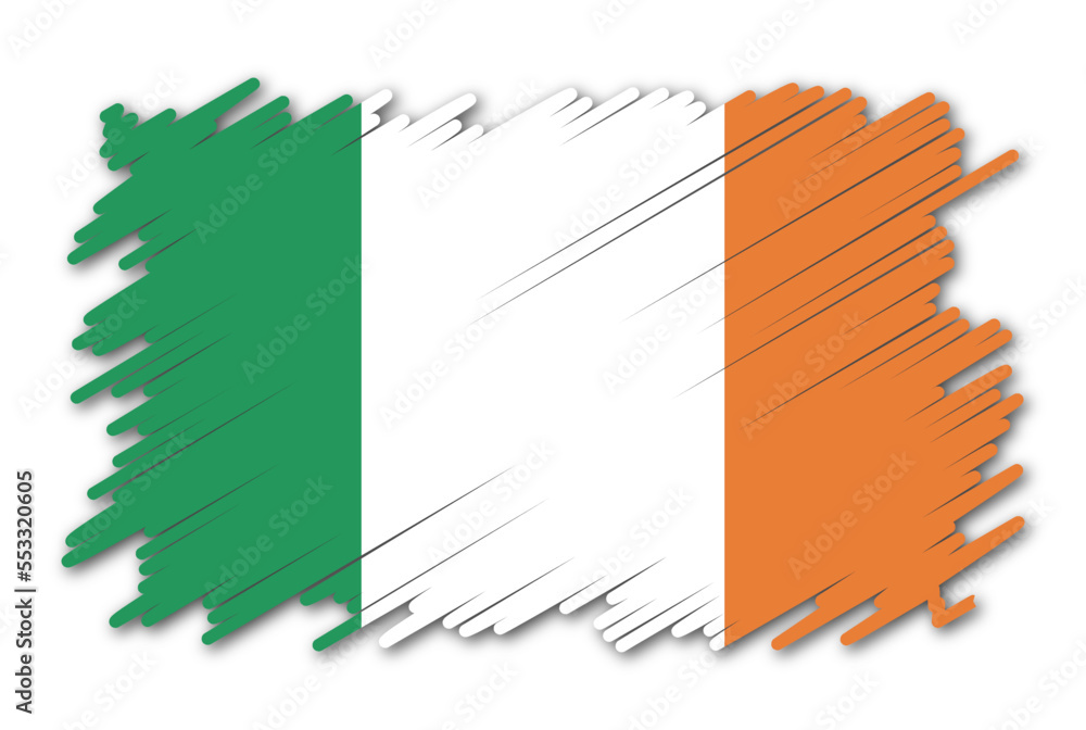  flag of Ireland design in abstract shape