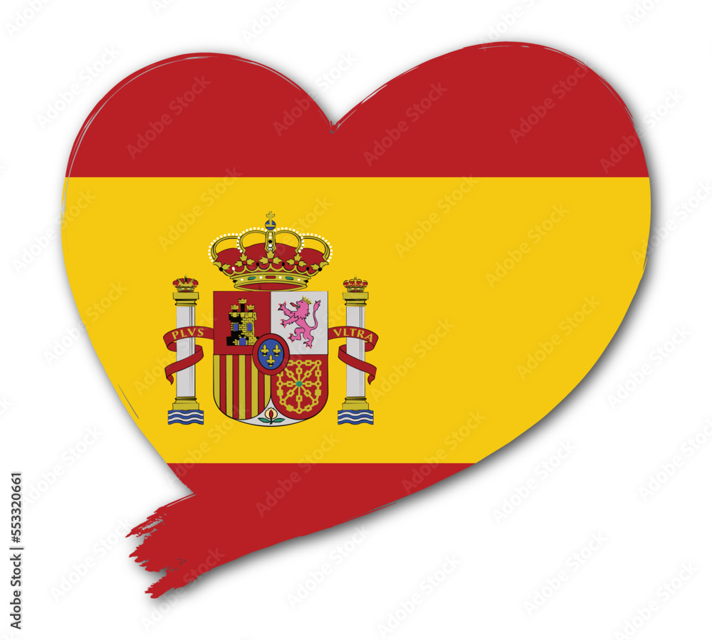 flag of Spain design in heart flag of Spain design in heart