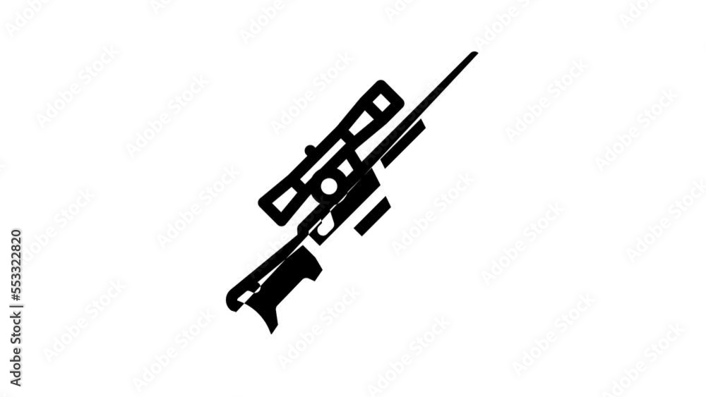 sniper rifle line icon animation sniper rifle line icon animation