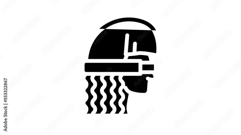 hair straightening line icon animation hair straightening line icon animation