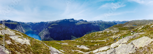 Ringedalsvatnet lake summer panorama (Odda, Norway)