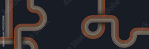 Abstract 1970's background design in futuristic retro style with colorful lines. Vector illustration.