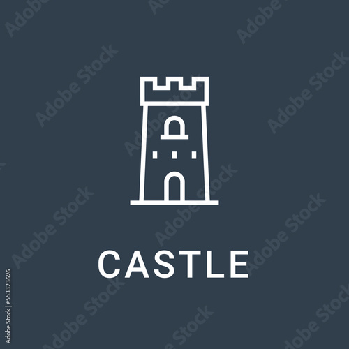Fotobehang Castle vector icon fort line symbol tower