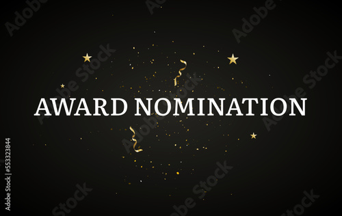 Award nomination background golden film movie vector logo ceremony poster