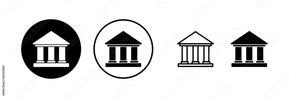 Bank icon vector illustration. Bank sign and symbol, museum, university Bank icon vector illustration. Bank sign and symbol, museum, university
