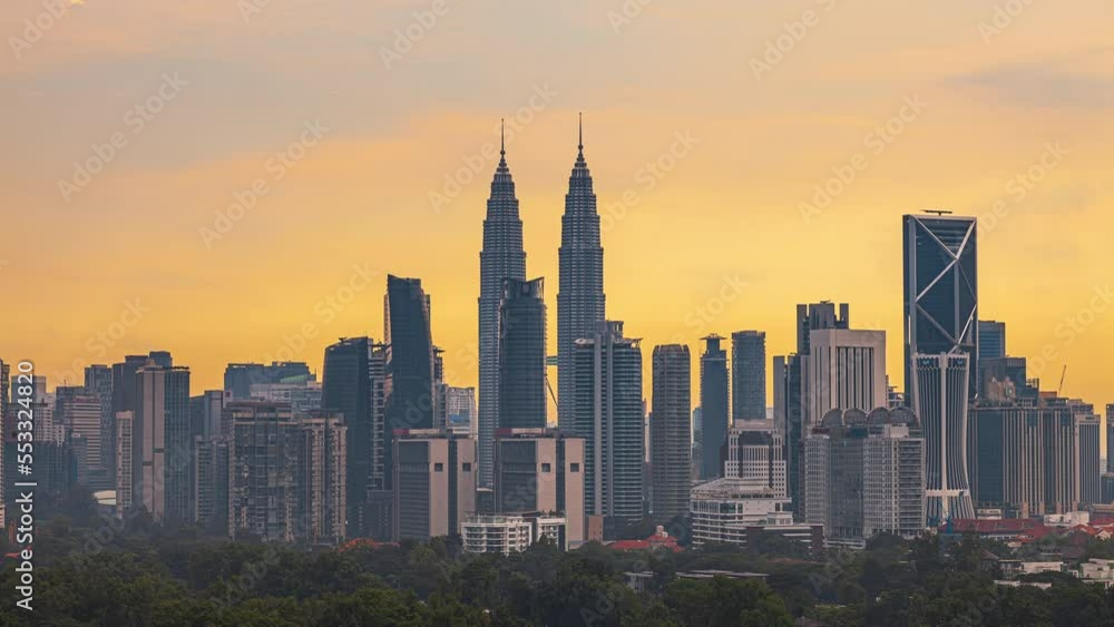 Day time-lapse of Kuala Lumpur, Malaysia at golden afternoon before sunset. Tilt down motion timelapse. Prores 4KUHD Day time-lapse of Kuala Lumpur, Malaysia at golden afternoon before sunset. Tilt down motion timelapse. Prores 4KUHD