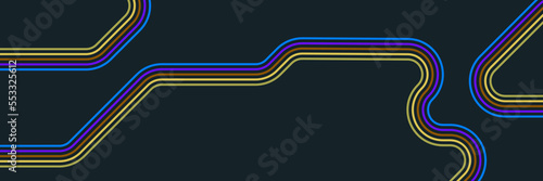 Retro pattern design in abstract funky style with colorful and lines. Vector illustration.