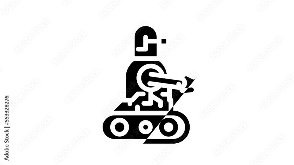 robot technology line icon animation robot technology line icon animation