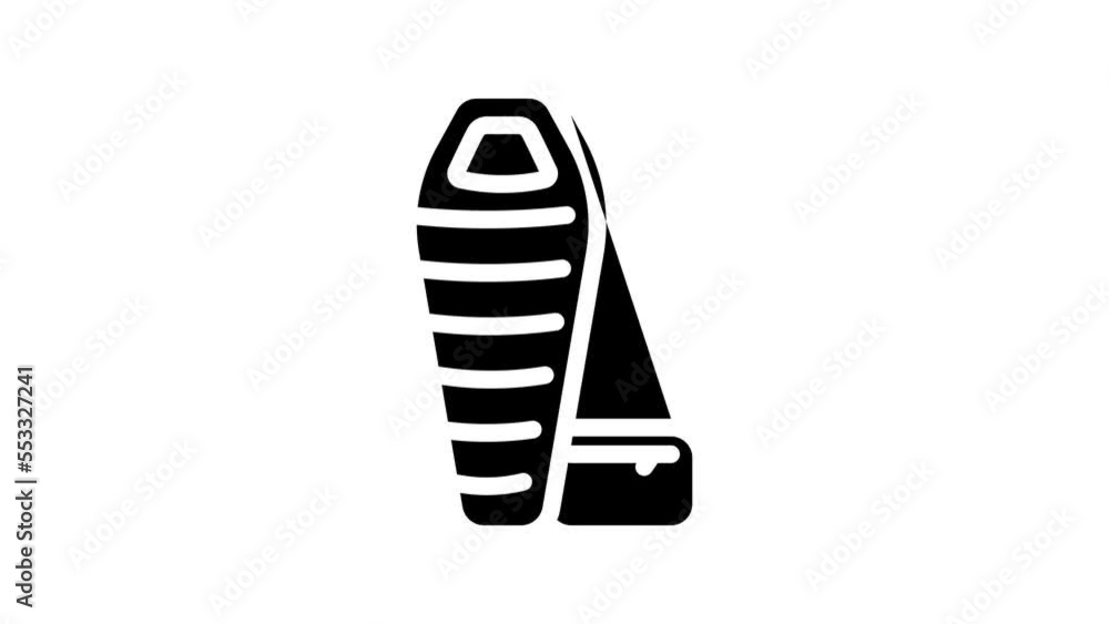 sleeping bag line icon animation