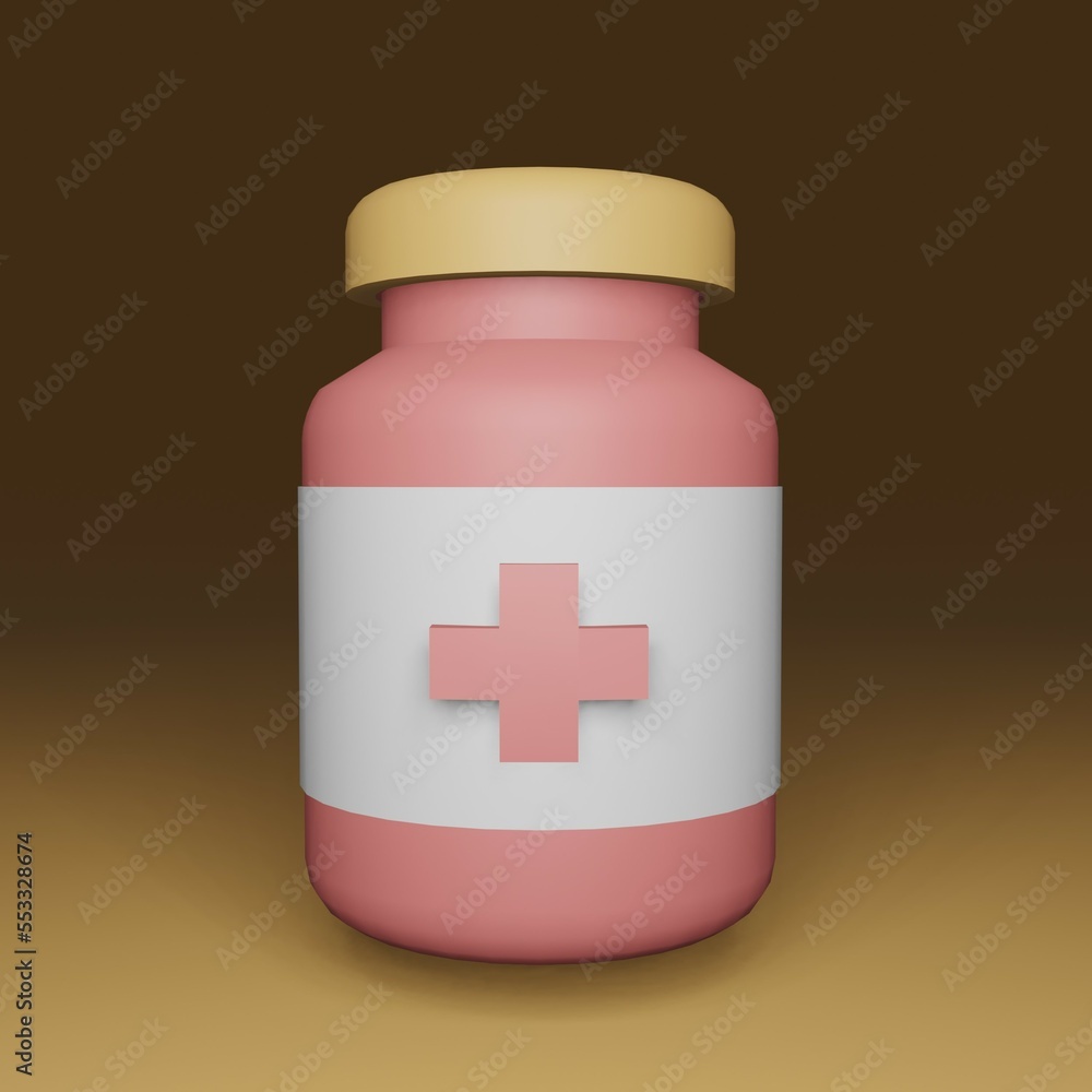 Obraz premium Medicine Bottle Icon 3D Rendering