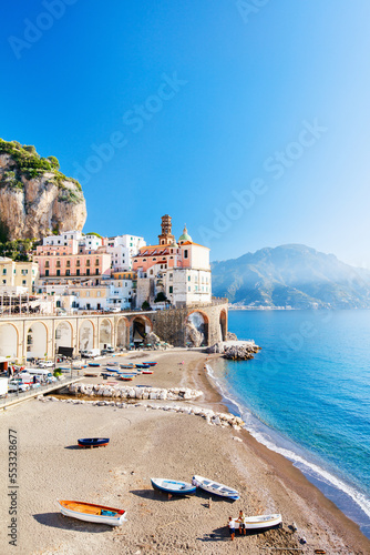 Atrani town on Amalfi coast in Italy photo