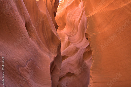 Lower Antelope Slot Canyon with its colorful colors from the canyon floor