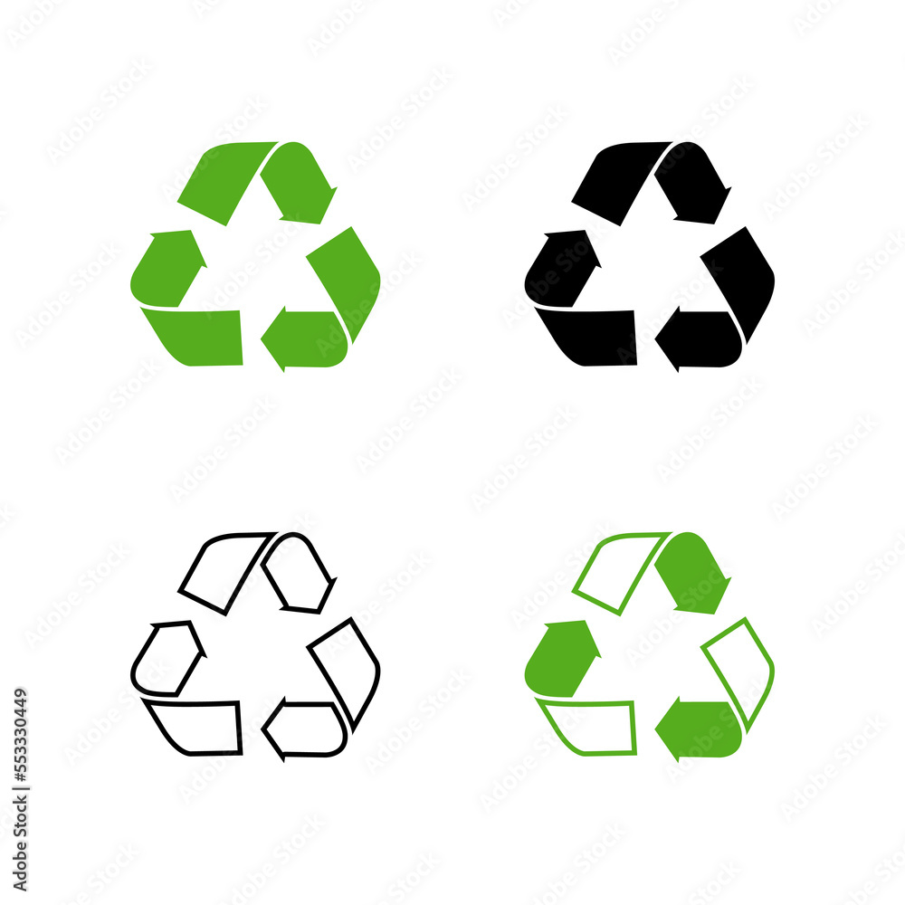 Obraz premium Vector waste logo sign. Arrow reuse earth recycle symbol reuse concept icon
