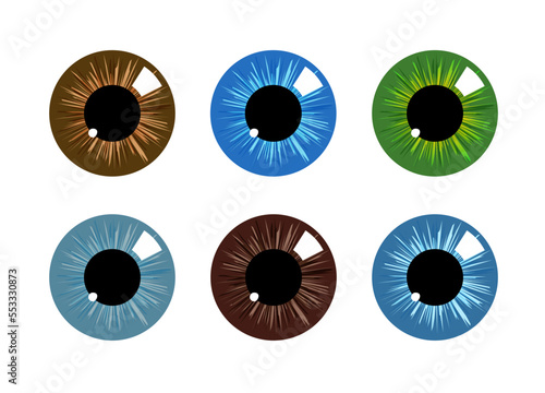 Eye logo iris pupil icon. Flat health hospital ophthalmologist eye logo