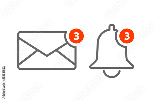 Notification Vector Icon of bell. Alarm alert message ring icon sign for notification