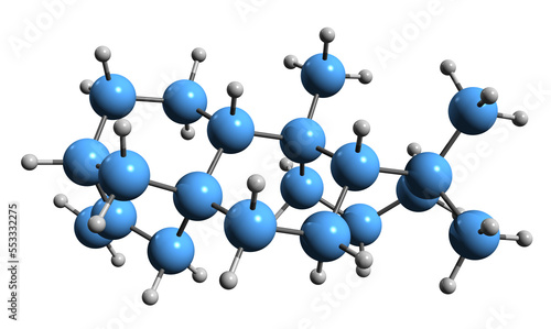 Fototapeta Naklejka Na Ścianę i Meble -   3D image of ent-Kaurene skeletal formula - molecular chemical structure of Gibberellin tetracyclic diterpene isolated on white background