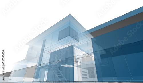 3d rendering of a modern building  