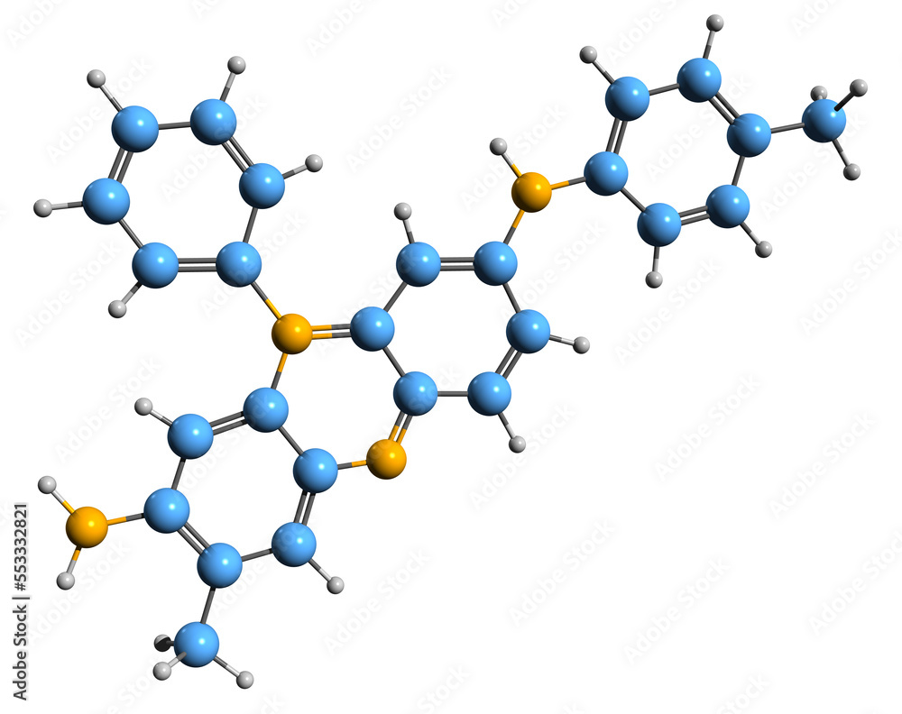 3D image of Mauveine A skeletal formula - molecular chemical structure of aniline purple isolated on white background
3D image of Mauveine A skeletal formula - molecular chemical structure of aniline purple isolated on white background