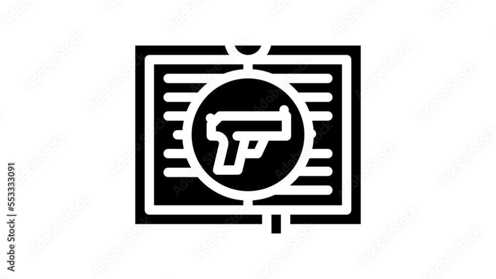 crime literature line icon animation crime literature line icon animation