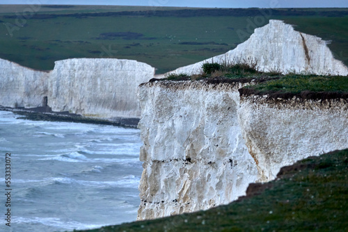 Slika na platnu Sea and white cliffs of Dover, Seven Sisters, UK