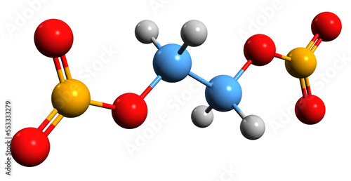 Tablou pe pânză 3D image of Ethylene glycol dinitrate skeletal formula - molecular chemical str
