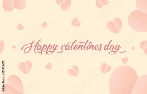 Paper cut background pastel heart shape.