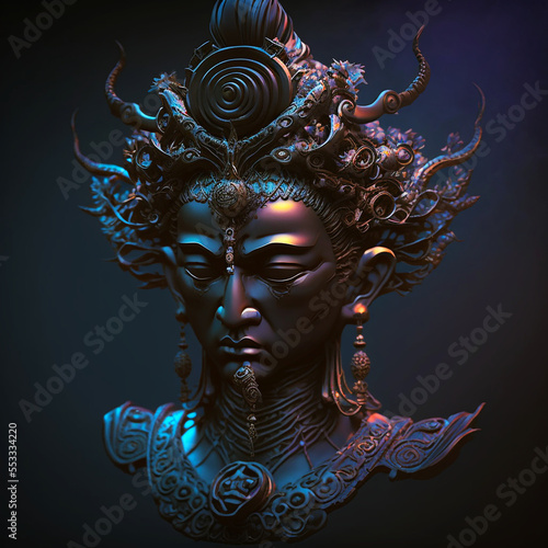 Tantras and Mantras. Buda's face sculpture. © Fernando