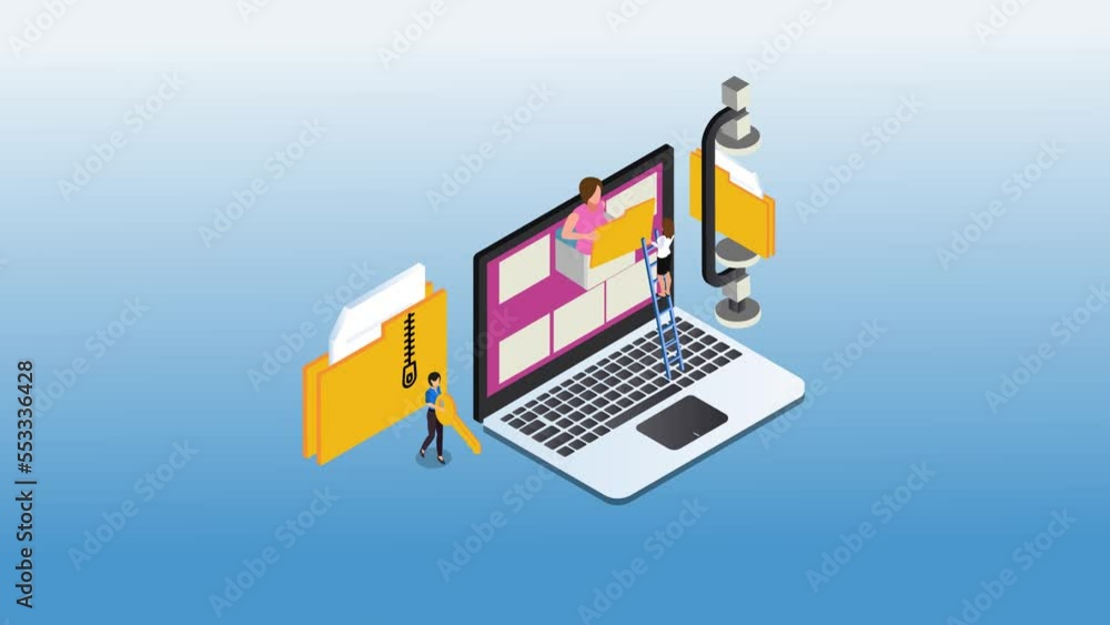 Group of businesswoman search file on computer Group of businesswoman search file on computer