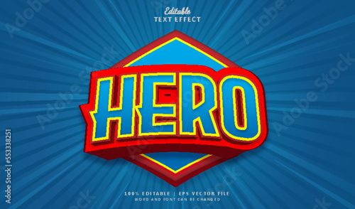 Hero editable text effect style logo badge