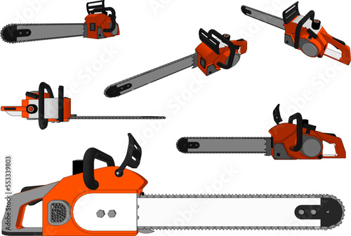 Chainsaw Tool vector design with white background