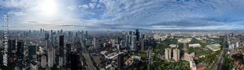 Panoramic view of Jakarta  the capital city of indonesia. Jakarta is the largest city in Southeast Asia. 