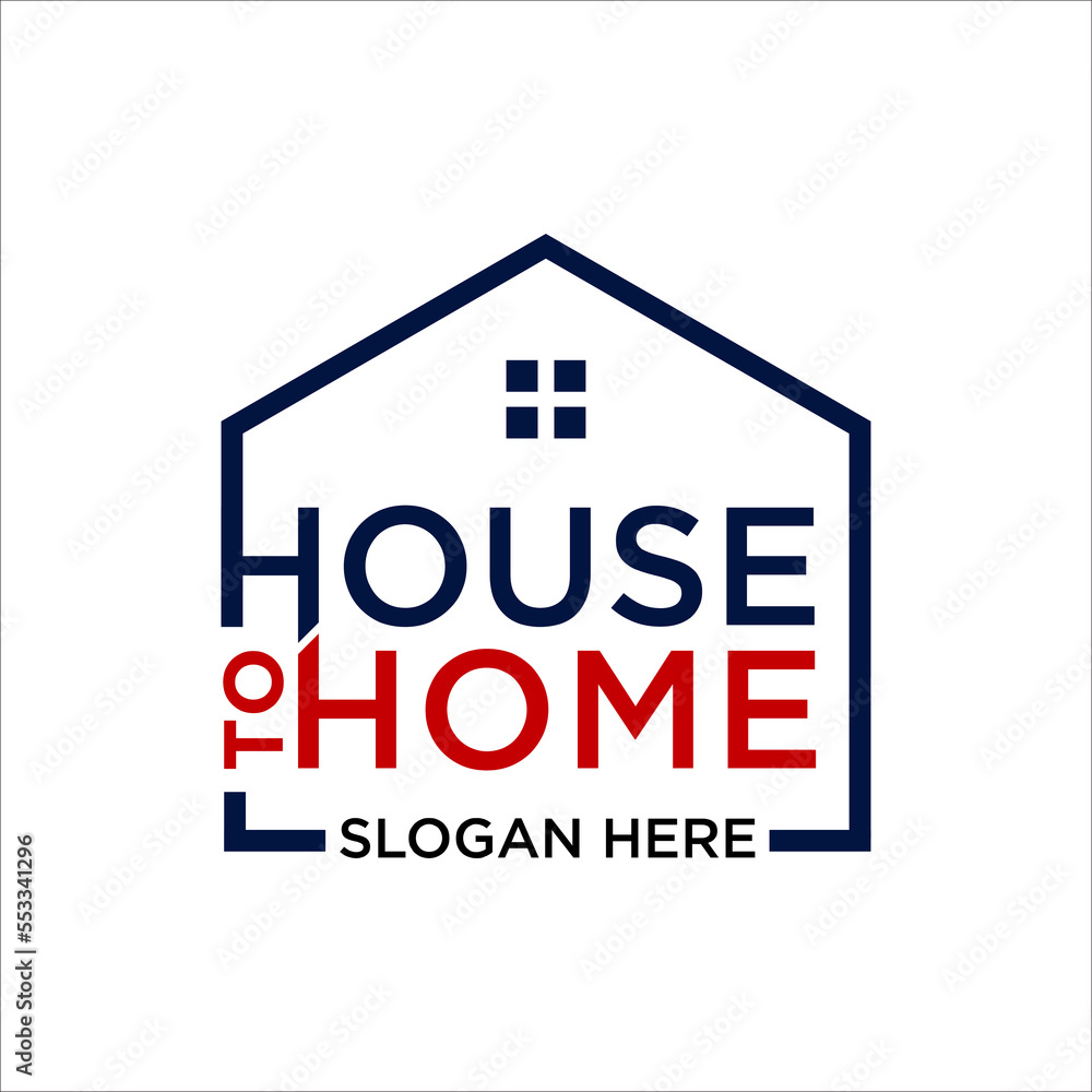 Fototapeta premium House to Home - Typography poster. Handmade lettering print. Vector vintage illustration