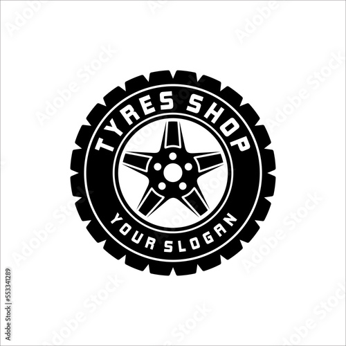 tires shop logo design template